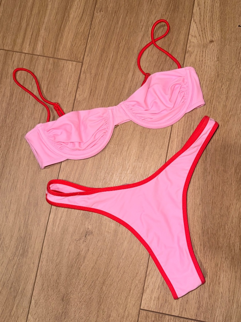 White Fox Bikini Set Pink/Red Destino Top & Double Bay Bottoms